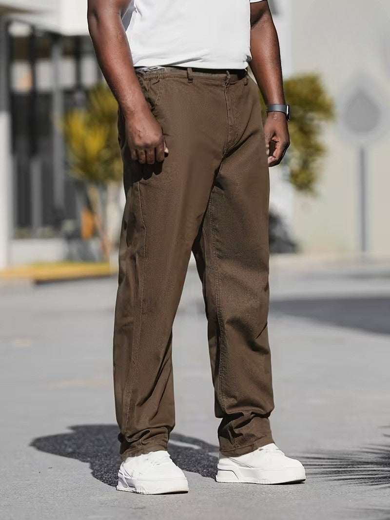 Men’s Straight-Leg Pants with Elastic Waistband