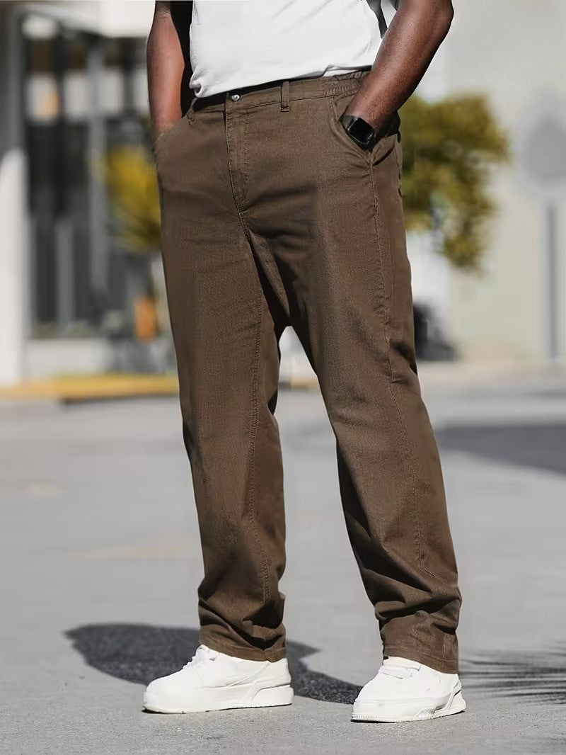 Men’s Straight-Leg Pants with Elastic Waistband