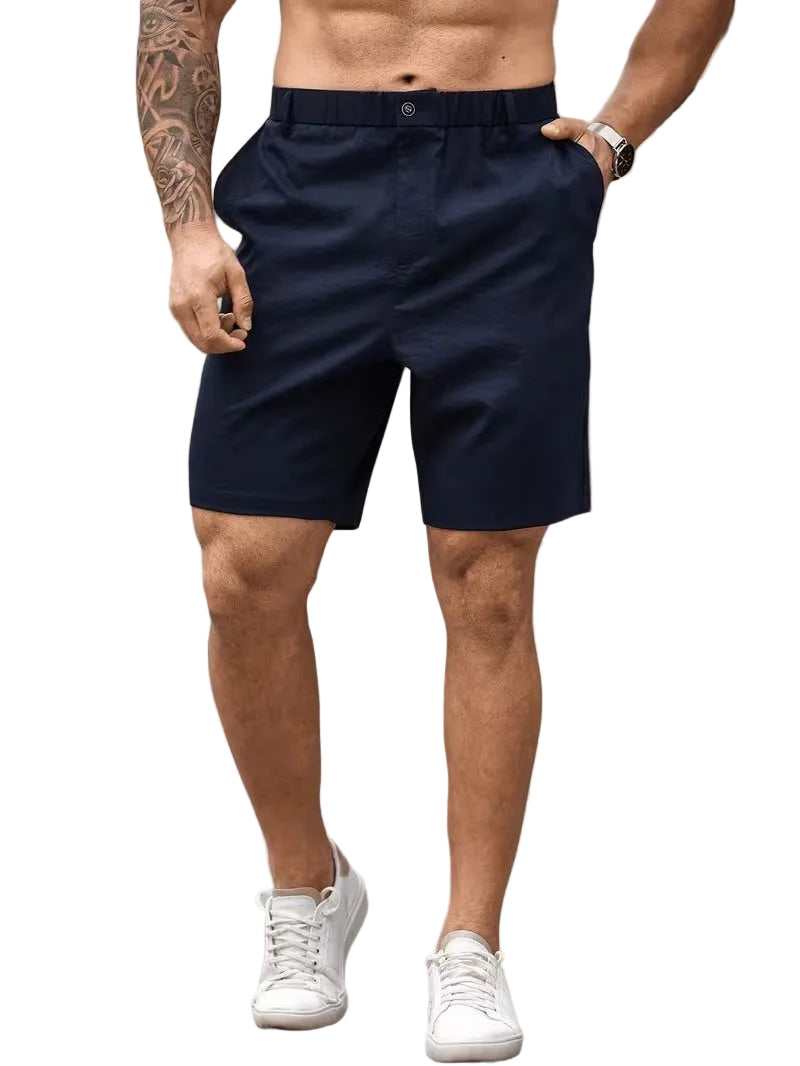 Men’s Straight-Leg Shorts with Button Closure